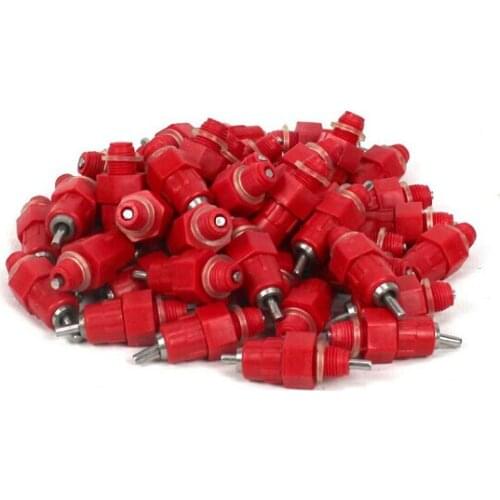 10pcs/lot Red Chicken Water Nipple Drinker Poultry Nipple Feeder Screw Drinker