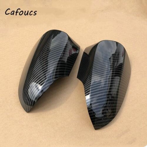 One Pair For Toyota Yaris 2012~2019 Carbon Fiber Look Rearview mirror cover Side Door mirror housing Cap