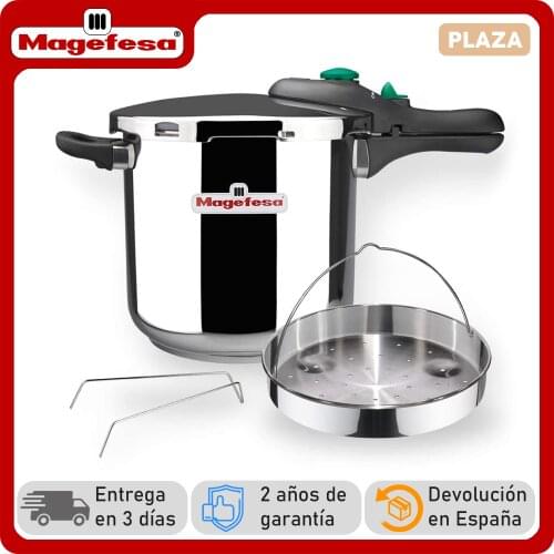 MAGEFESA Dynamic Super fast pressure cooker for easy use, stainless steel 18/10, exclusive pot + basket Pack