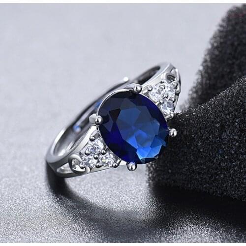Trendy Aquamarine Amethyst Rings Womens Gemstone Marriage Proposal Diamond Ring Natural For Jewelry Blue Sapphire Ring Party