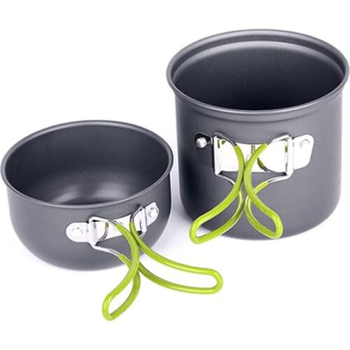 Outdoor tableware set Hiking Picnic Backpacking Camping Tableware Pot Pan 1-2persons Utensils Ultralight Camping Cookware