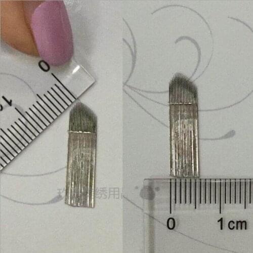 Newest 500 disposable microblading bevel 18pin blade needles for permanent makeup tattoo embroidery eyebrow/eyeliner pen machine