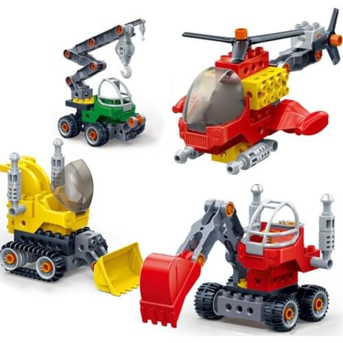 New Gifts Large Particles Children Screw Screwdriver Assembled Brand Building Blocks Bricks Dream Factory Car Plane Engineer