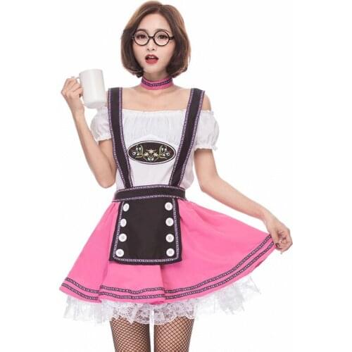 New Fake Two-piece Princess Dress Pink Beer Dress Restaurant Waiter Dress Halloween Dress