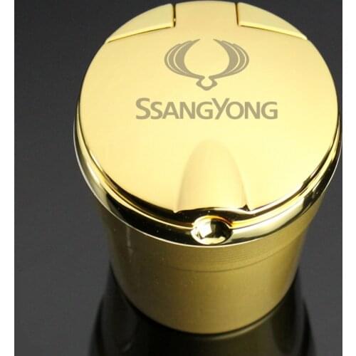 Ar Interio accessories Car logo ashtray dedicated Cigarette Smoke Holder car ashtray for SsangYong Actyon Kyron Rexton Korando