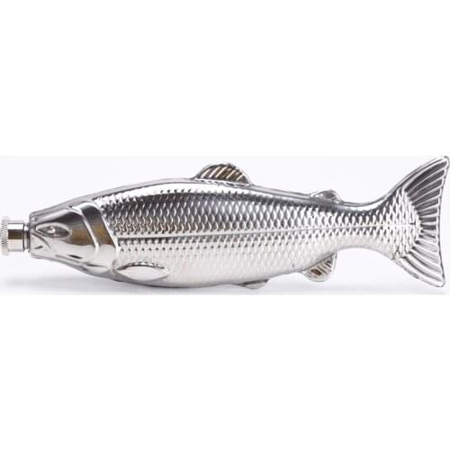 Trout-Fish-Shape Hip Flask 5OZ Alcohol Bottle with Funnel Mini Pocket Flask Stainless Steel Party Drinkware for Outdoor Travel