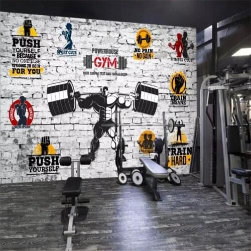 Simple personality inspirational gym yoga brick wall professional making murals, wallpaper wholesale, custom poster photo wall