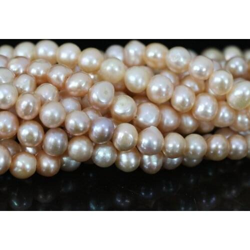 Hot sale high grade orange natural pearl nearround spacer 7-8mm loose beads women weddings diy gifts jewelry making 15inch B1350