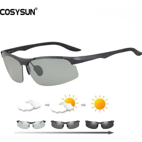 COSYSUN Polarized Photochromic Sunglasses Men Chameleon Glasses Men Sunglasses Driver Goggles oculos lentes de sol hombre PCS003