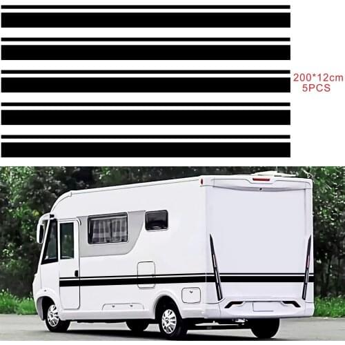 5pcs Motorhome Stripes Vinyl Stickers For Camper Van Horsebox Caravan RV stickers Automobile Decoration Decals