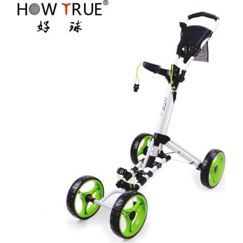 Outdoor Convenient And Simple Foldable Multi-function Storage Golf Cart Four-wheeled Golf Trolley