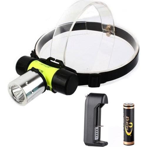 Waterproof 1000Lm XM-L T6 LED AAA/18650 Diving Headlamp Light Underwater Diving Flashlight Diver Diving Head Torch kit