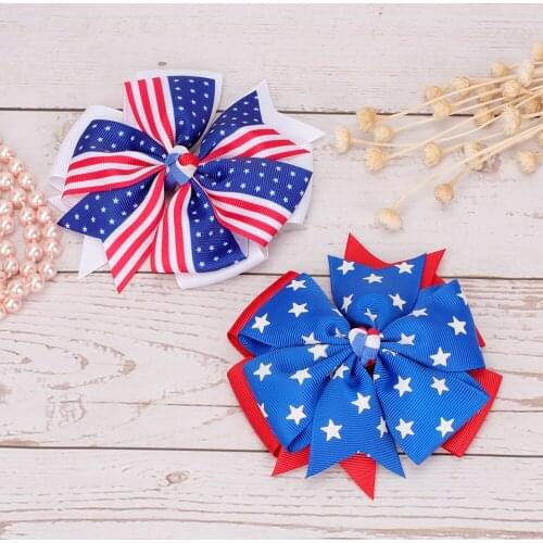 Oaoleer 3.5Inch Baby Girl Ribbon Hair Bows Clips Bows Clips Hairpin Girls hair bows Boutique Hair Clip Headware Hair Accessorie