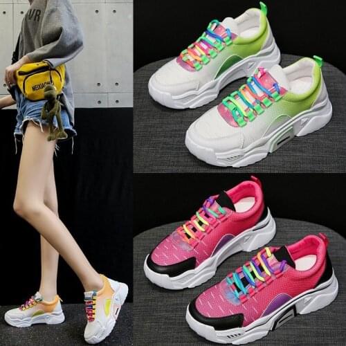 Female+Shoes 2020 Trend Womens Sneakers Fashion Comfortable Chunky Sneakers Summer Mix Colours Woman Casual Sport Shoes