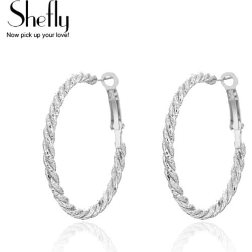 Big Twist Circle Hoop Earrings for Women Silvery Rose Gold Loop Earring Bohemia Style Statement Women Jewelry Birthday Gift 2020