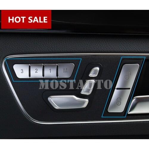 For Benz E Class W212 Inner Door Lock & Seat Memory Button Cover 2010-2015 12pcs Car Accessories Interior Car Decor Car Trim
