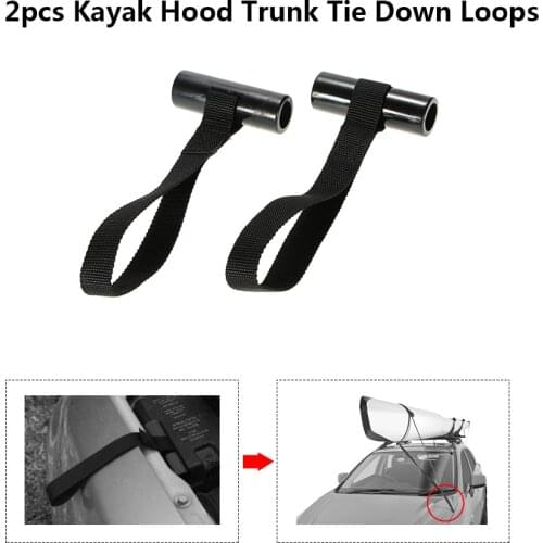2pcs Outdoor Water Sports Kayak Tie Down Loops Shoreline Marine Kayak Canoe Hood Trunk Vehicle Hatchback Tie Down Loops