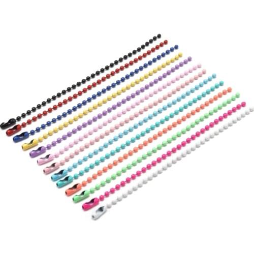 20pcs Colorful Ball Bead Chains Fits Keyring/Key Chain/Dolls/Label Hand Tag Connector Dog Tag Bulk Chains DIY Jewelry Making