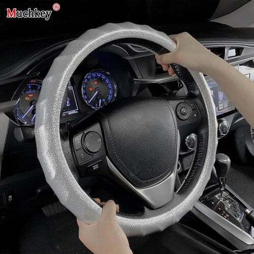 38cm/15in Patent leather Car Steering Wheel Cover With Fluorescent Color Appearance Universal Auto Interior Accessories