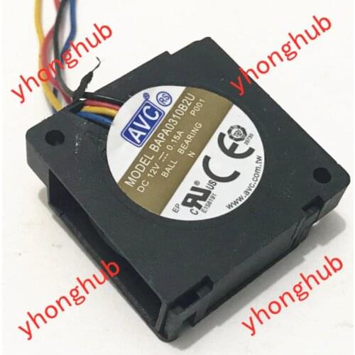 AVC BAPA0310B2U P001 DC 12V 0.15A 30x30x10mm 4-Wire Server Cooling Fan