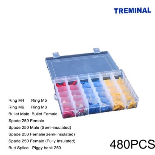 480 Pcs Bootlace cooper Ferrules kit set Wire Copper Crimp Connector Insulated Cord Pin End Terminal