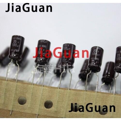50pcs NEW NIPPON 35V100UF KMG 6.X11MM NCC electrolytic Capacitor 100UF 35V CHEMI-CON 35V 100UF