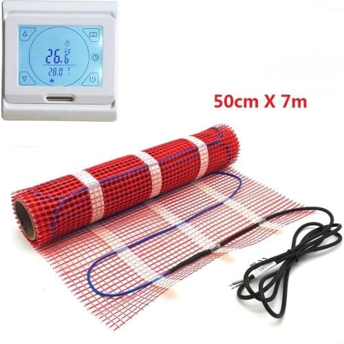 50cmX7m 150w/m2 Warm Floor Heating Mat 3.5 Square Meters Electric Heater Under Tile