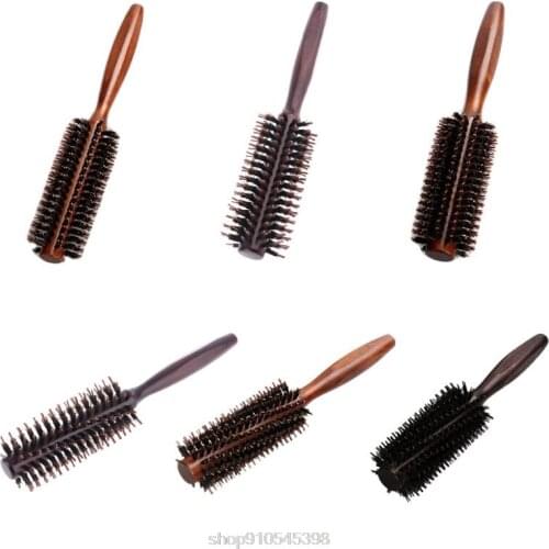 6 Types Hair Comb Natural Boar Bristle Rolling Brush Round Barrel Blowing Curling DIY Hairdressing Styling N17 20 Dropshipping