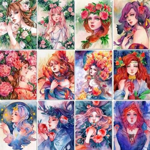 5D DIY Diamond Painting Cartoon Girl Portrait Full Square/Round Diamond Embroidery Mosaic Kit HD Quality Handmade New Product