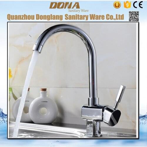 Free shipping 360 Rotation kitchen faucet with high quality polished chrome kitchen sink faucet of hot cold kitchen tap