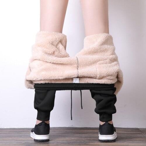 Cashmere Men Pants Plus Size Thicken Sweatpants Winter Mens Fleece Pants Warm Trousers Male Wool Casual Pant mens Sports Jogges