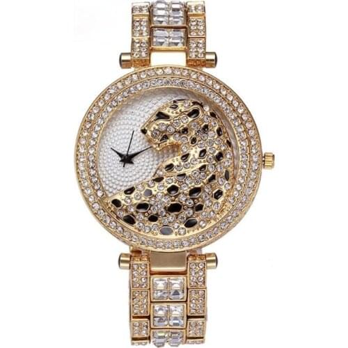 Women Quartz Watch Fashion Bling Casual Ladies Watch Female Quartz Gold Watch Crystal Diamond Leopard for Women Clock Reloj