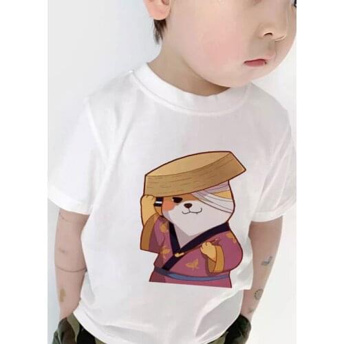 2021 Children Tshirts Cartoon Funny Dog Printing Tees Top Clothes Casual Boys Girls Summer T-shirts Kids Crew Neck Short Sleeves
