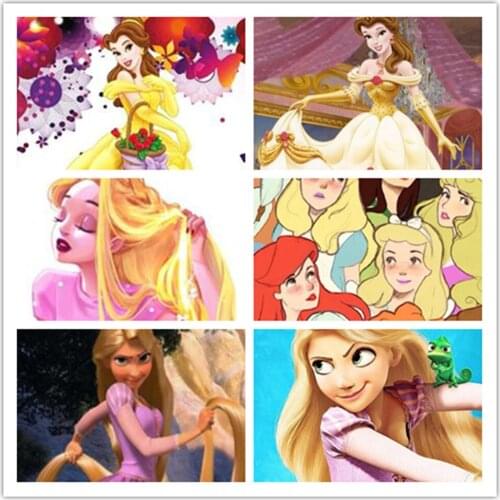 Disney 5D DIY Diamond Painting Rapunzel Princess Round Diamond Embroidered Three-dimensional Exquisite Ornaments Handmade