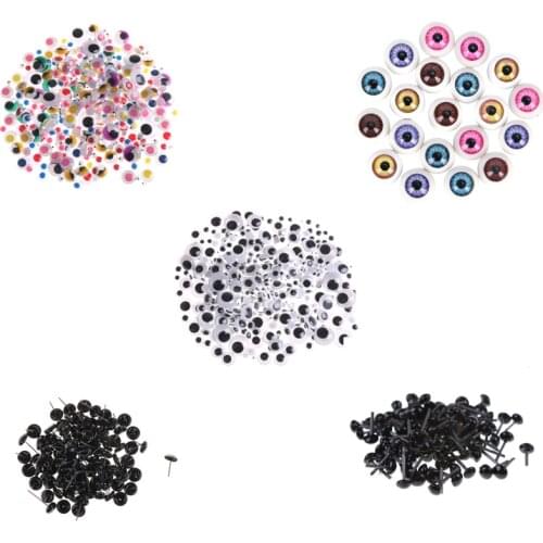 3-12mm Safety Plastic Crafts Safety Eyes for Teddy Bear Soft Toy Animal Doll Amigurumi DIY Accessories 10/100/300pcs