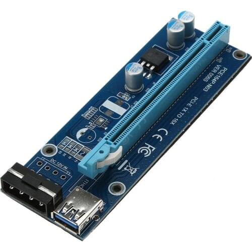 For BTC Mining USB 3.0 PCI-E Express 1x to16x Extender Riser Card Adapter SATA Power Cable High Speed for Bit Coin Mining Cord