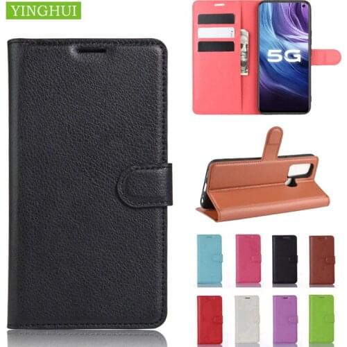 For VIVO IQOO 3 Case Flip Litchi Texture Leather Case For Vivo Z6 Cover With Card Holder Protective phone Case cover bag shell