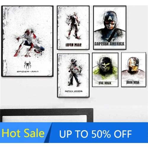 Marvel Canvas Painting Wall Art Superheroes Iron Man Sketch Posters and Prints Kids Home Decoration Pictures Living Room Decor