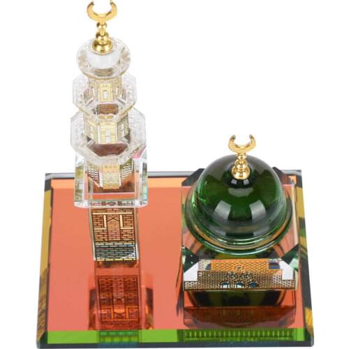 1 Set Muslim Kaaba Dome Mosque Islamic Desktop Ornament Table Car Decor Crafts Gifts