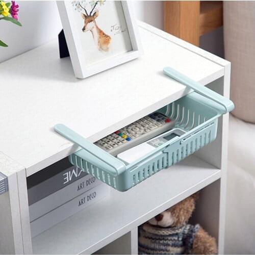 Kitchen Organizer Adjustable Kitchen Refrigerator Storage Rack Fridge Freezer Shelf Holder Pull-out Drawer Organiser Space Saver