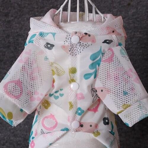 Summer Fashion Thin Breathable Dog Sun Protection Shirt Teddy Puppy Hooded Shirts for Small Dogs Pet Cat Clothing