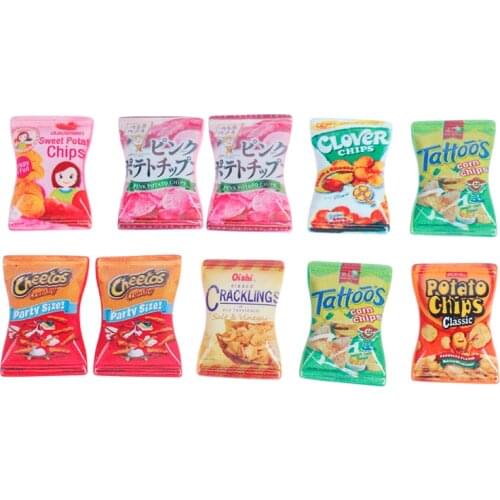 10pcs/set Dollhouse Miniature Kitchen Food Potato Chips DIY Pretend Play Toys