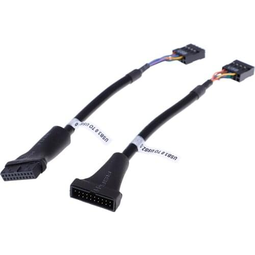 New USB 3.0 20 Pin Motherboard Header To Usb 2.0 9 Pin Adapter Converter Cable Male Female For Computer PC Adapter Cord
