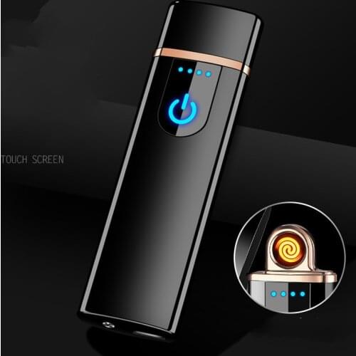 Personality Usb Charge Lighter Windbreak Touch Induced Electricity Heat Silk Point Smoke Detector