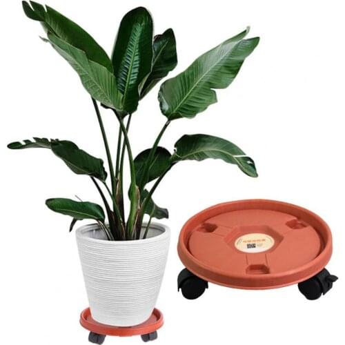 Plastic Plant Flower Pot Bottom Stand Trolley Portable Planter Tray With Wheels Mobile Flower Pot Holder Universal Wheel