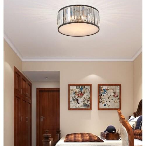 Post modern American Gold Crystal Pendant Light Iron for Dining Room Restaurant Room Living Room LED E27 Bulb