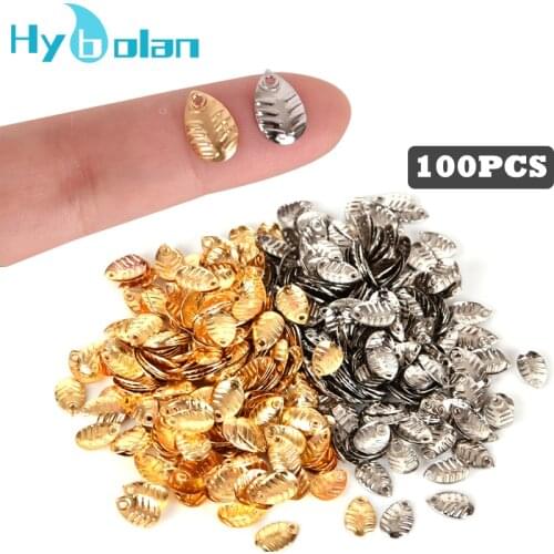 100pcs/lot Fishing Lure Metal Copper Blades Fish Scale Blade Spinner Rings Blade DIY Fishing Lure Hard Baits Accessories