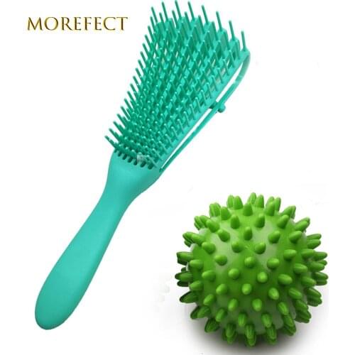 2pcs Hair Brush Scalp Massage Hair Comb Detangling Anti-tie Knot Professional Hair Brush Octopus Type Comb with massager ball
