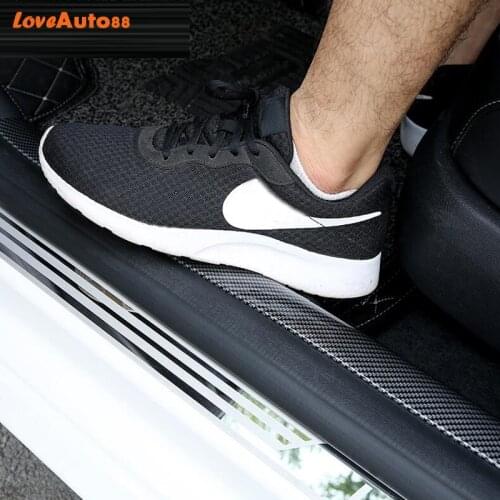Car styling Carbon Fiber Rubber Door Sill Protector Goods For MINI Cooper S JCW R56 Cabrio R57 Accessories