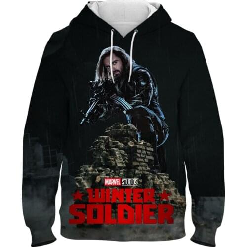 The Avengers Winter Soldier Bucky Barnes Cosplay Hoodie Adult 3D Printed Sweatshirt Casual Streetwear Pullover Adult Men Hoodie